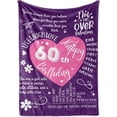 thumbnail image 1 of LHSHID 60th Birthday Gifts Blanket Bed Flannel Plush Throw Birthday Presents for Party Milestone Christmas Blue Numbers 60x80in, 1 of 5