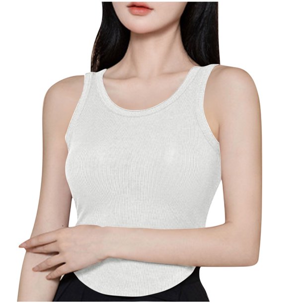 Tops de Manga Corta de las Mujeres Casual, Moda de Color Sólido, con la Almohadilla de Pecho Top de Pijama para las Mujeres