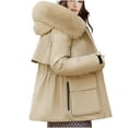 thumbnail image 2 of Gamivast Fleece Lined Coats for Women Oversized Zip up Button Down Faux Fur Hooded Jackets Winter Fuzzy Long Sleeve Outerwear with Pockets Warm Drawstring Waist Jacket, 2 of 5
