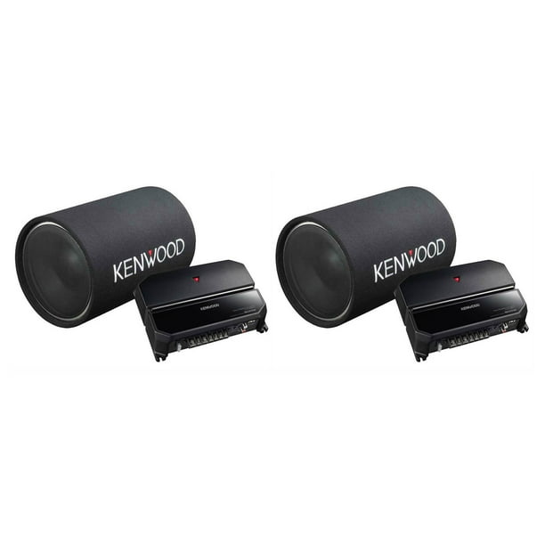 Kenwood 12" 1200W Cylindrical Subwoofer & 2 Channel 85W Car Amplifier (2 Pack)