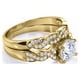 thumbnail image 4 of JeenMata Conjunto Nupcial de Moissanita de Corte Redondo de 1,25 Quilates - Conjunto Nupcial - Anillo Infinito - Anillo para Siempre - Anillo de Promesa - Oro Amarillo de 18 K sobre Plata, 4 of 6