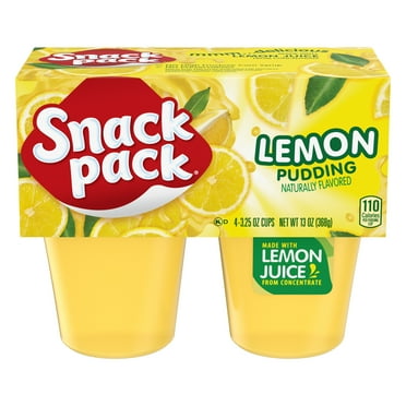 Snack Pack Lemon Pudding, 3.25 oz Pudding Cups, 4 Count