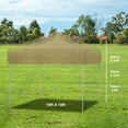 thumbnail image 2 of WildBreak 10 x10 feet Pop Up Canopy, with 4 Sidewalls, with One Button Push Setup - Khaki, 2 of 7