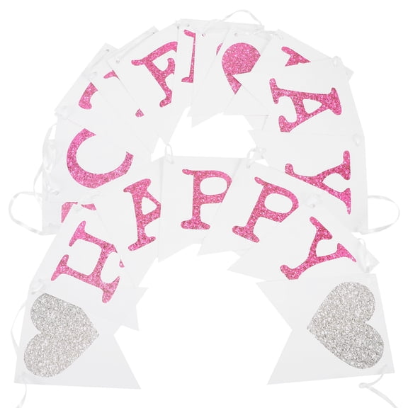 DRAFIDEEP Mother's Day Party Decoration 1 Set Large Size Rosy Bunting Garland Photo Prop