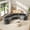 Gray, variant on MODERNLUXE 153" Extra Oversized Modular Sectional Sofa, Curved Chenille Sofa Couch with 4 Pillows & Free Combination, 6 Seater Upholstered Cloud Couch for Living Room,Brown