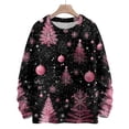 thumbnail image 5 of WTOBBY Christmas Themed Women's Knit Sweater Top, Long Sleeve Round Neck Printed Pullover, Casual Holiday Fashion Wear for Seasonal Outfits,Black M, 5 of 6