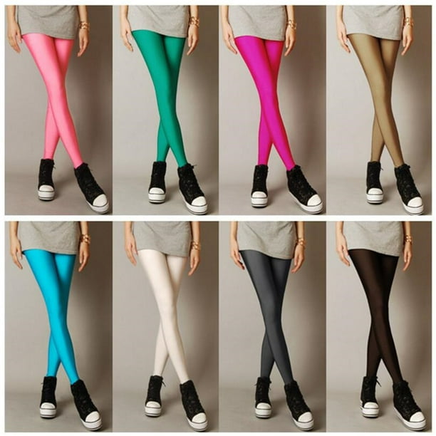 2022 New Spring Autume Solid Candy Neon Leggings for Women High