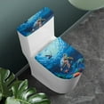 thumbnail image 2 of COEQINE Toilet Lid Cover and Toilet Tank Cover, Elastic Bottom Replacement Easy Installation Toilet Lid Covers 2 Pcs Set for Bathroom Decor, Sea Turtle Starfish Sea, 2 of 7
