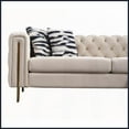 thumbnail image 5 of Modern Chesterfield Tufted Velvet Sofa - 84.25''W Cream Living Room Couch with Gold Legs, 5 of 13