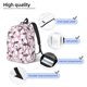 thumbnail image 3 of Disketp Pineapple Flamingo print Canvas Backpack Lightweight Travel Daypack Student Rucksack Laptop Backpack-, 3 of 5