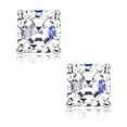 thumbnail image 2 of Lancharmed Moissanite Earrings for Women White Gold Plated Sterling Silver Stud Earrings 6mm 2ct D Color VVS1 Moissanite Stud Earrings Lab Created Diamond Earring, 2 of 9