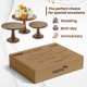 thumbnail image 4 of Juego de 3 soportes para tartas de madera de acacia soporte rústico para cupcakes soporte de pedestal para decoración de boda y cumpleaños exhibición, 4 of 7