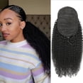 thumbnail image 3 of Afro Kinky Curly Drawstring Ponytail Human Hair Extensions 12-24inch Long Clip In Ponytail Extension, 3 of 6