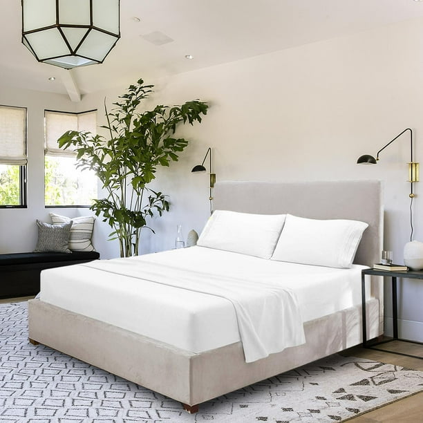 Juego Sábanas Solid Percale Polo One Liso 50% Algodón blanco Individual