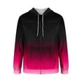 thumbnail image 2 of zbxnLI Mens Zip up Hoodies Full Zip Sweatshirts Gradient Graphic Long Sleeve Hooded Sweatshirt Jackets, 2 of 3