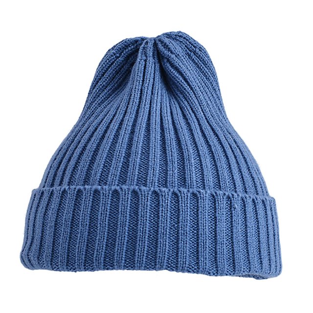 Ribbed Thickened Ear Protection Baby Beanie Winter Children Candy Colored Warm Knitted Hat Photography Props
