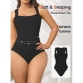 thumbnail image 3 of Athlemo Sleeveless Bodysuits for Women Slim Fitted Square Neck Ribbed Knit Going Out Bodysuit Tops, 3 of 8