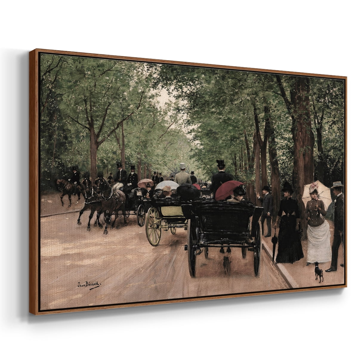 Vintage Animal Print-XXX By Wexford Home Framed in Walnut Wood Gallery Wrapped Canvas 17 in. x 25 in.