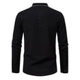 thumbnail image 4 of pstuiky camisa de manga larga para hombre, Suéter informal de manga larga con cuello alto y cordón ajustable para hombre, color liso, a la moda Tops casuales para hombres xl, 4 of 9