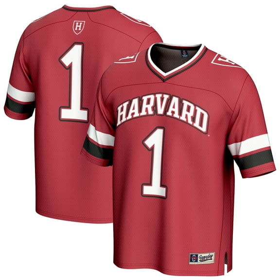 Youth GameDay Greats #1 Crimson Harvard Crimson Lightweight Collegiate Football Fashion Jersey