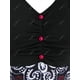 thumbnail image 3 of Más el tamaño de la impresión floral con falda con pliegues camiseta Rosegal Mangas largas de talla grande, 3 of 5