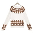 thumbnail image 5 of Cardigans Légers pour Femmes Mode Décontractée Rétro Impression Couleur Tricot Manches Longues Col Roulé Chandail Cardigans Légers pour Femmes en Liquidation, 5 of 5