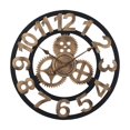 thumbnail image 2 of Reloj de pared, silencioso, , , con pilas, números arábigos, relojes colgantes para decoración para hogar, , Oro Soledad Reloj de pared, 2 of 8