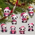 thumbnail image 2 of XEOVHV Christmas Panda Ornament,Xmas Acrylic Hanging Decoration,Panda Christmas Pendant Christmas Acrylic Cutouts with Ropes Panda Ornaments for Christmas Tree Living Room Home Window Outdoor Car, 2 of 8