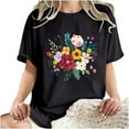thumbnail image 5 of Women Short Sleeve Tops Tunic Vintage Tshirts Shirts for Women Tshirts Shirts Graphic T-Shirts Summer Tshirts for Women Cheap, 5 of 7