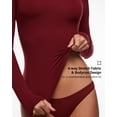 thumbnail image 2 of Camiseta INLYRIC Inbarely Soft, cuello alto, manga larga, color rojo, 2 of 5