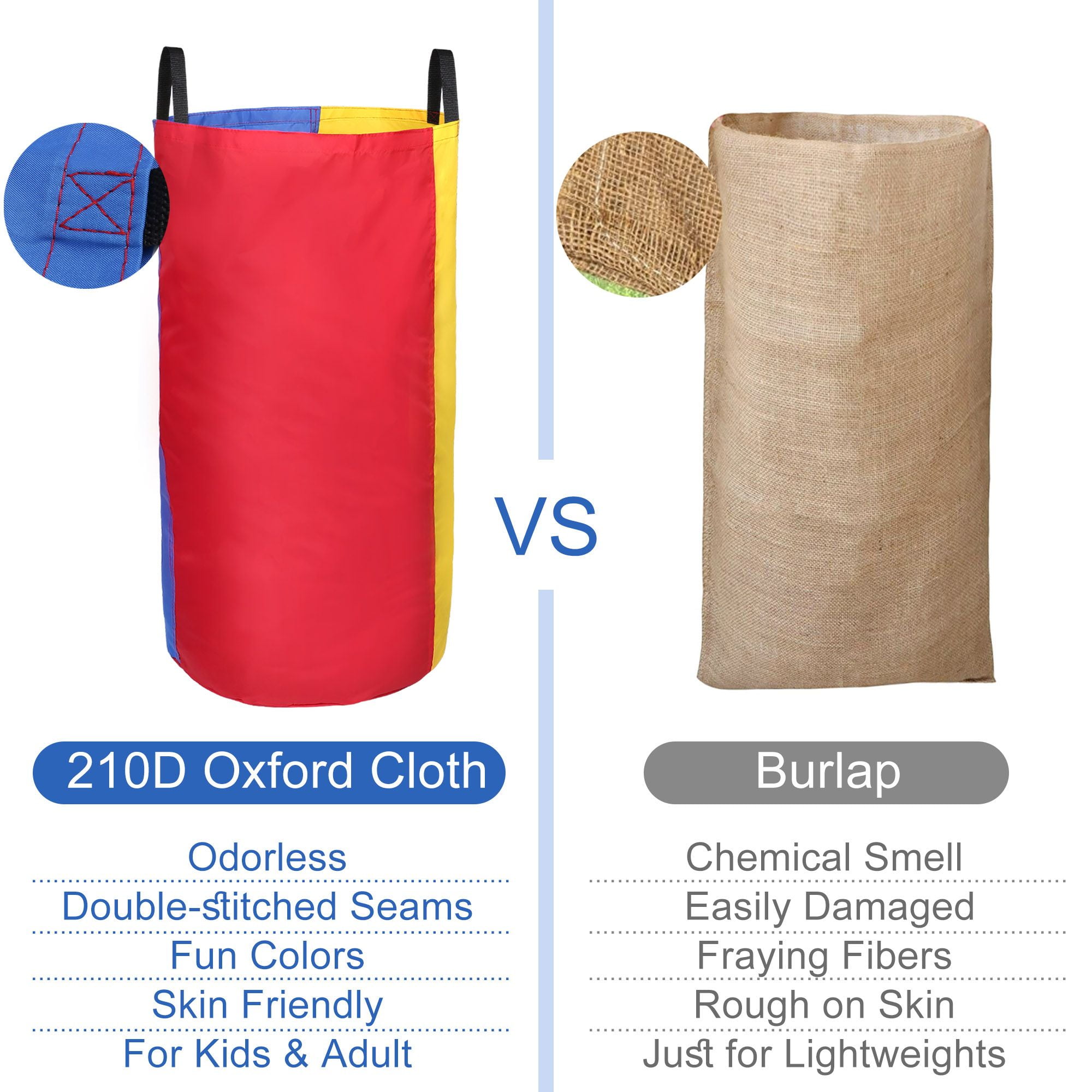 LotFancy Potato Sack Race Bags for Outdoor Lawn Games, Outside Yard Games
