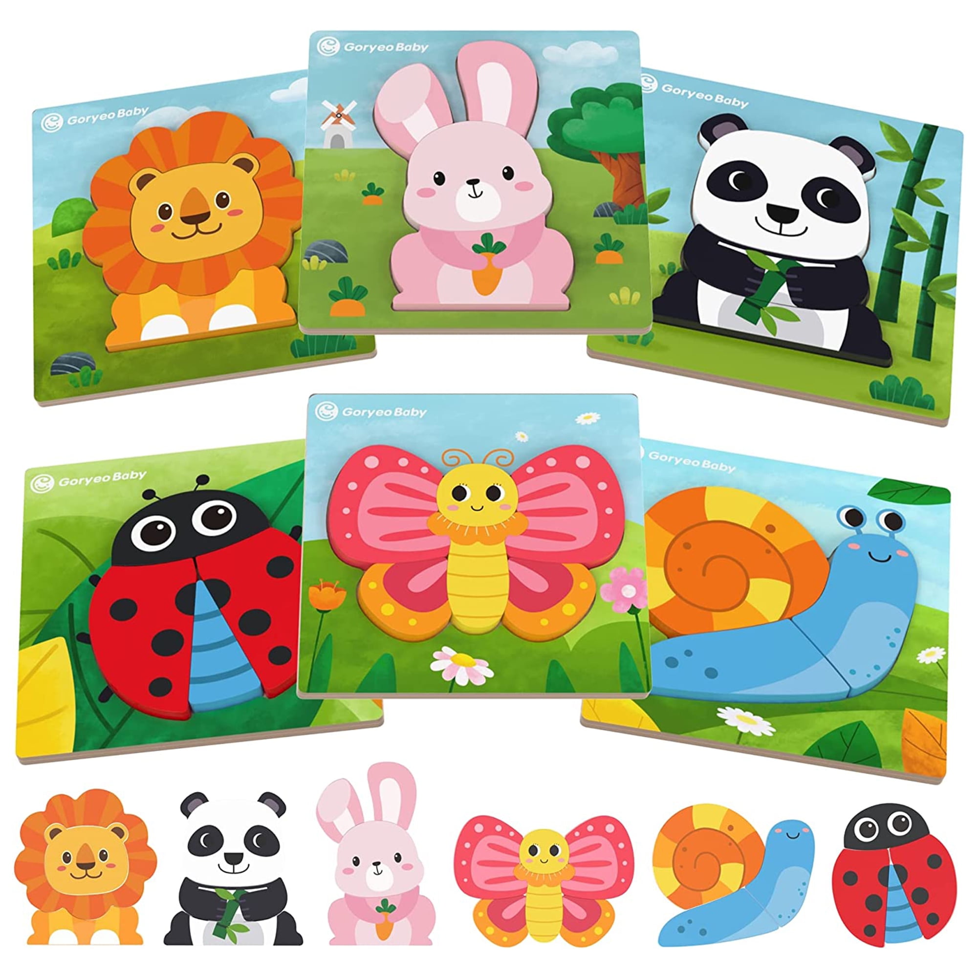 KMTJT Wooden Puzzles for Toddlers 13 Wood Puzzles for Kids Ages 35