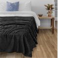 thumbnail image 2 of PAVILIA Soft Fleece Solid Black Throw Blanket for Couch, Lightweight Plush Warm Blankets for Bed, Fuzzy Cozy Flannel Blanket Throw for Sofa, Travel, Jacquard Pattern, Black, Twin, 60x80 inch, 2 of 8