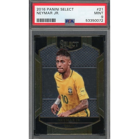 Neymar Jr 2016 Panini Select Soccer Card #21 Graded PSA 9