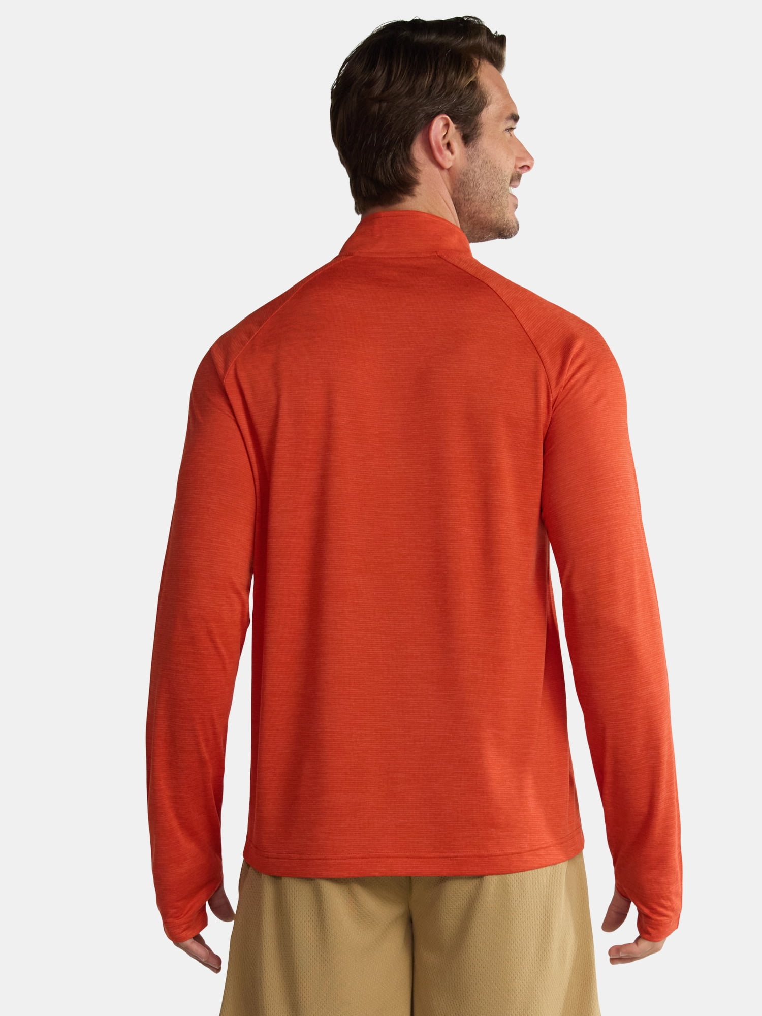Athletic Works Men's & Big Men's Space Dye Jersey Quarter Zip Long Sleeve Shirt, Sizes S-3XL