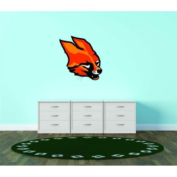 Design With Vinyl Artwork Fox Head Animal Foxes Are Skulk or Leash Wall Decal for Boys - Aggressively Cunning Clever Themed Decal - Size: 23 In x 23 In