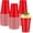 Red, variant on 100 Red Plastic Cups, 16 oz Disposable Cups, Drinking Cups For Valentines Day, Christmas Party Supplies