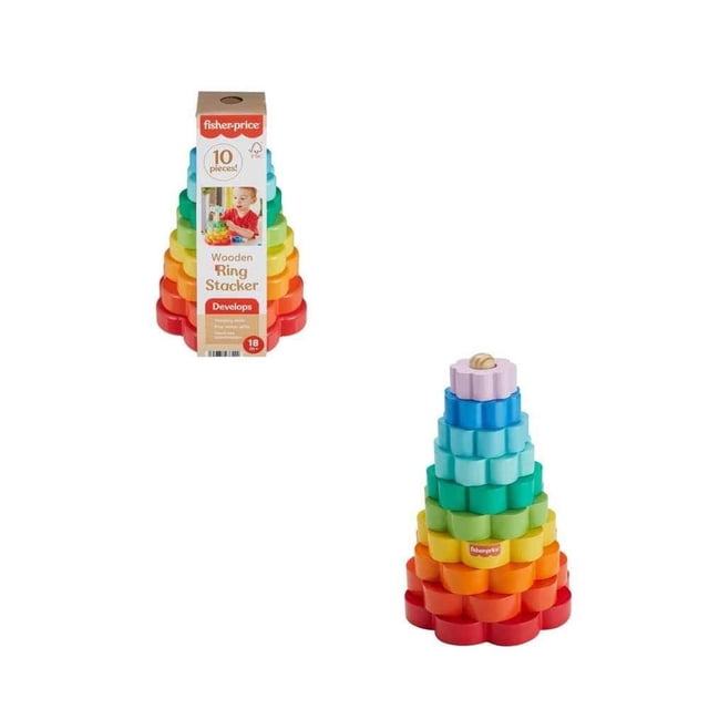 Juguete para Bebés Fisher Price Anillos Apilables de Madera