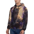thumbnail image 3 of Goofa Purple Flower Lazy Cat for Men's Hooded Sweatshirt - Lightweight Pullover Hoodie with Kangaroo Pocket, Perfect for Everyday Wear-Medium, 3 of 7