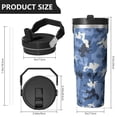 thumbnail image 2 of Camouflage 30oz Handheld Travel Tumbler with Handle – Double Wall Stainless Steel Insulated Cup, Flip Straw Lid, Leak-Proof & BPA-Free for Hot and Cold Drinks – Durable Coffee & Juice Mug Black, 2 of 6