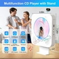 thumbnail image 2 of CD Player with Hi-Fi Speakers, Bluetooth CD Player, USB Port/FM Radio/Aux Jack, Compact White CD Player for Home, 2 of 6