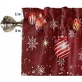 thumbnail image 5 of Christmas Red Kitchen Curtain 2 Panels Tiers Curtains 24 Inch Length, White Snowflake Xmas Winter Curtains Rod Pocket Curtains Window Drapes Treatment Window Cafe Curtains, 5 of 5