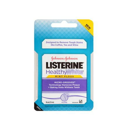 Listerine Healthy White Floss, Mint 30 yd (Pack of 6)