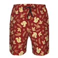 thumbnail image 3 of Zufioo Golden Squirrels Holiday for Men's Casual Beach Shorts, Sports Fitness Quick-drying Drawstring Shorts with Pockets for Home Wear-3X-Large, 3 of 6