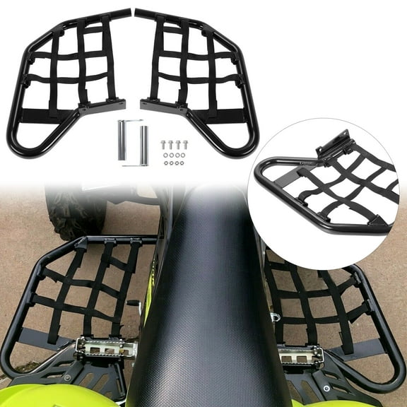 Kojem Aluminium Foot Peg Step  Nerf Bars for Yamaha Raptor 700 Black Side Step with Black Webbing nets  2006-2020