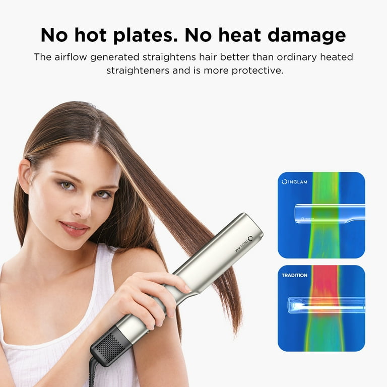 Straightener Heatless Blow Dryer Blowout Brush Hair Dryer, 4-in-1