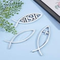 thumbnail image 6 of 3PCS Sliver Jesus Fish Decal Sticker 5.5x1.8in Plastic Christian Fish Sticker 3 Style Christian Cross Fish Emblem for Car Window Laptops Decoration, 6 of 9