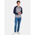 thumbnail image 5 of George Men's and Big Men’s Raglan Crewneck Tee with Long Sleeves, Sizes S-3XL, 5 of 6