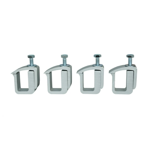 AA-Racks brand Clamp for Truck Cap, Camper Shell, Topper for a Short Bed Pickup Truck (Set of 4),Silver