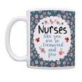 thumbnail image 2 of ThisWear Nurse Appreciation Gift Nurses Like You Are So Treasured and Few Nurse Gifts for Women 11 ounce 2 Pack Coffee Mugs Floral, 2 of 4
